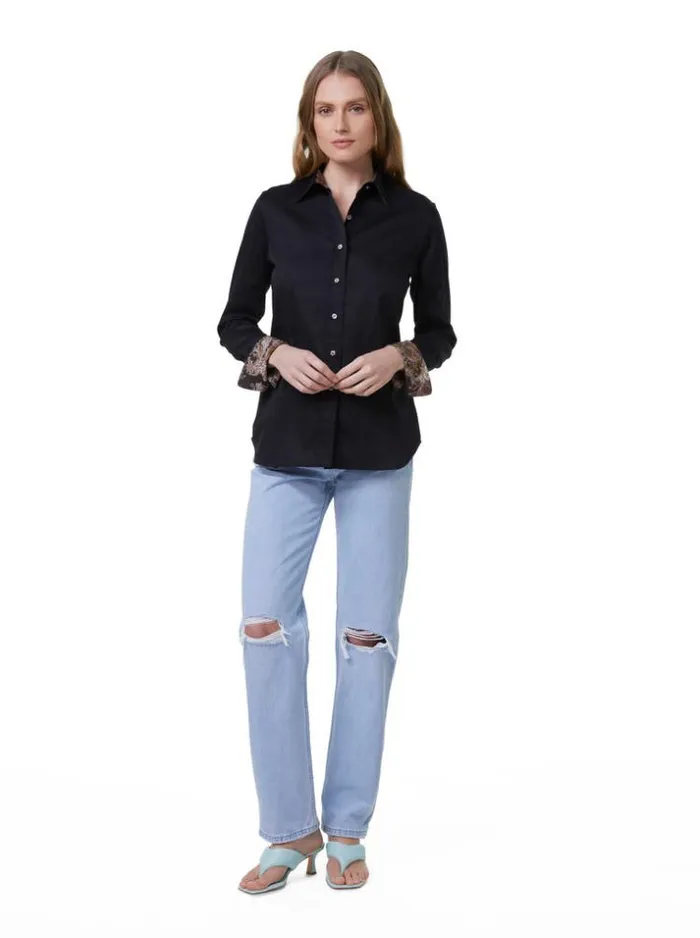 Women PRISCILLA SHIRT Black Robert Graham Tops