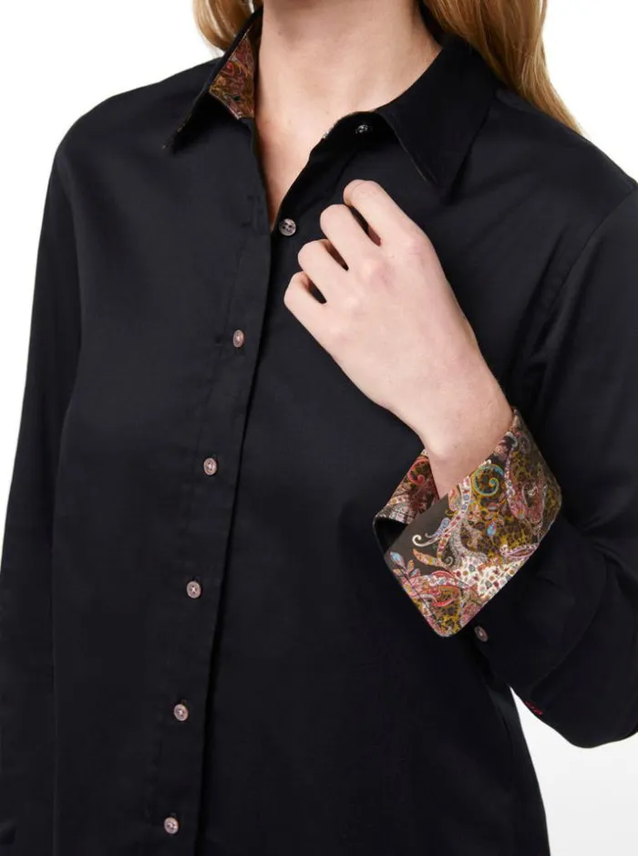 Women PRISCILLA SHIRT Black Robert Graham Tops
