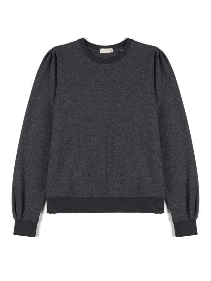Women Puff Sleeve Sparkle Sweatshirt Tasc Performance Lounge