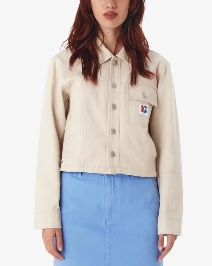 Women REBUILT SHIRT JACKET Light Indigo OBEY Clothing Denim