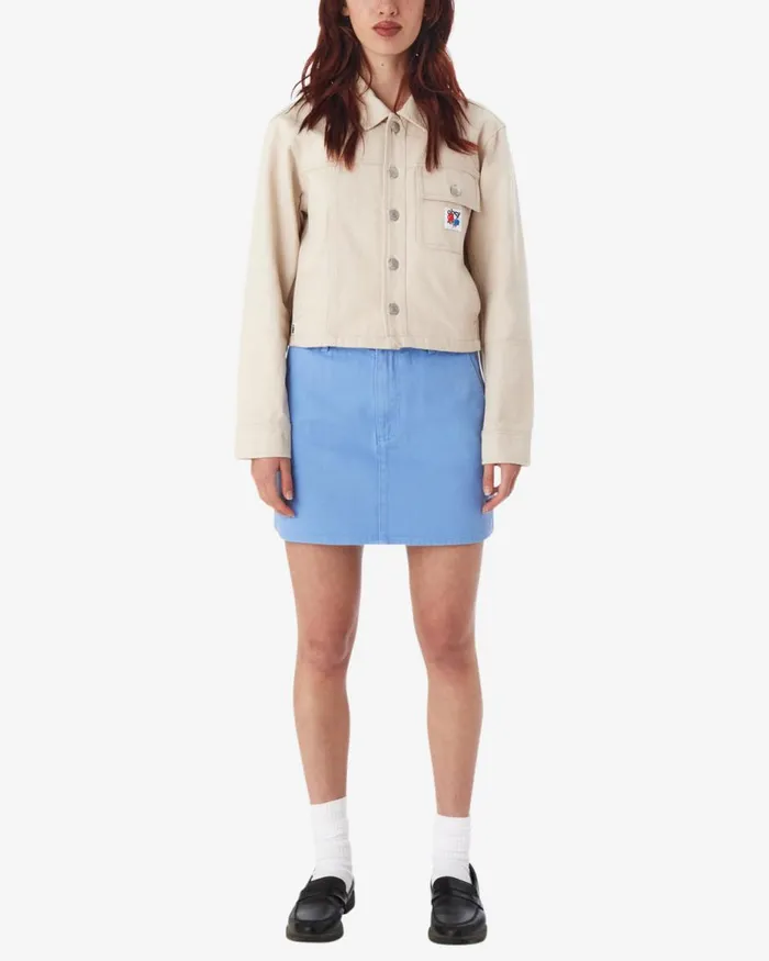 Women REBUILT SHIRT JACKET Light Indigo OBEY Clothing Denim