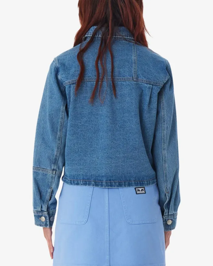 Women REBUILT SHIRT JACKET Light Indigo OBEY Clothing Denim