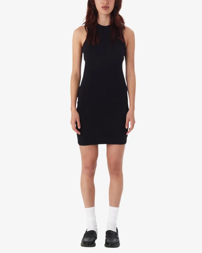 Women RIB KNIT DRESS Anthracite OBEY Clothing DRESSES
