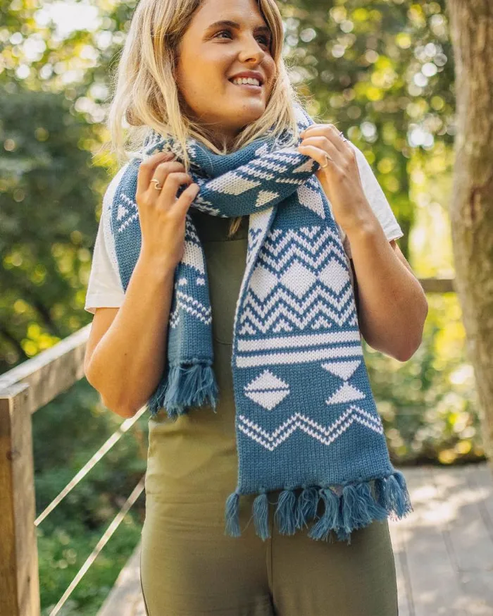 Women Scarves and Neckwear Passenger West Coast Recycled Acrylic Scarf Blue Steel Blue Steel