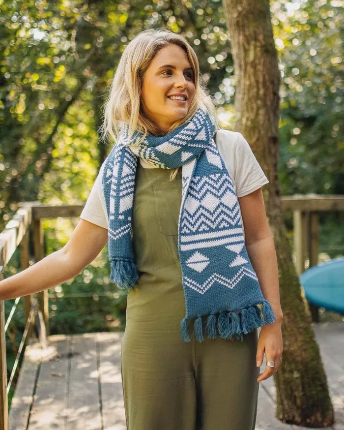 Women Scarves and Neckwear Passenger West Coast Recycled Acrylic Scarf Blue Steel Blue Steel