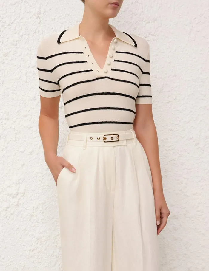 Women Shorts and Pants Zimmermann Matchmaker Wide Leg Pant Ivory