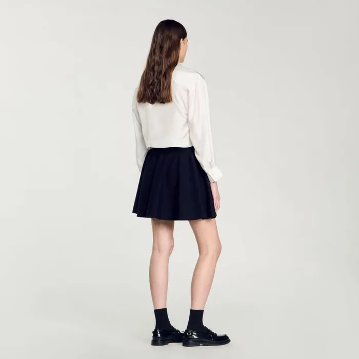 Women Skirts SANDRO Short Knit Skirt Navy Blue