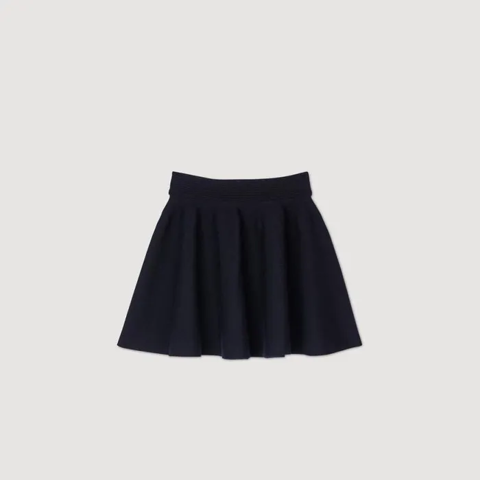 Women Skirts SANDRO Short Knit Skirt Navy Blue