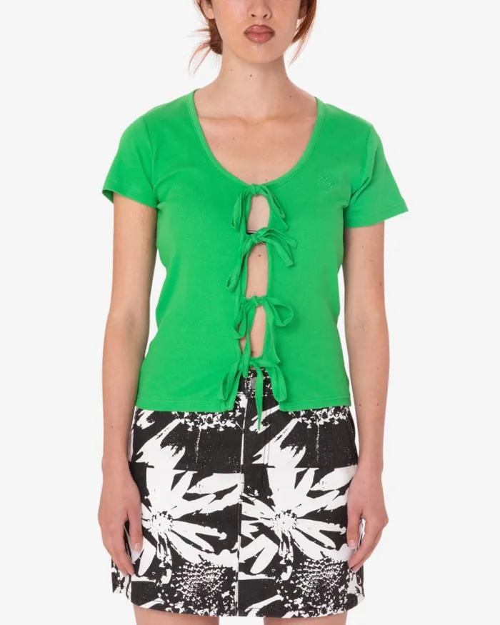 Women SOPHIE FRONT TIE Hydrangea OBEY Clothing TOPS