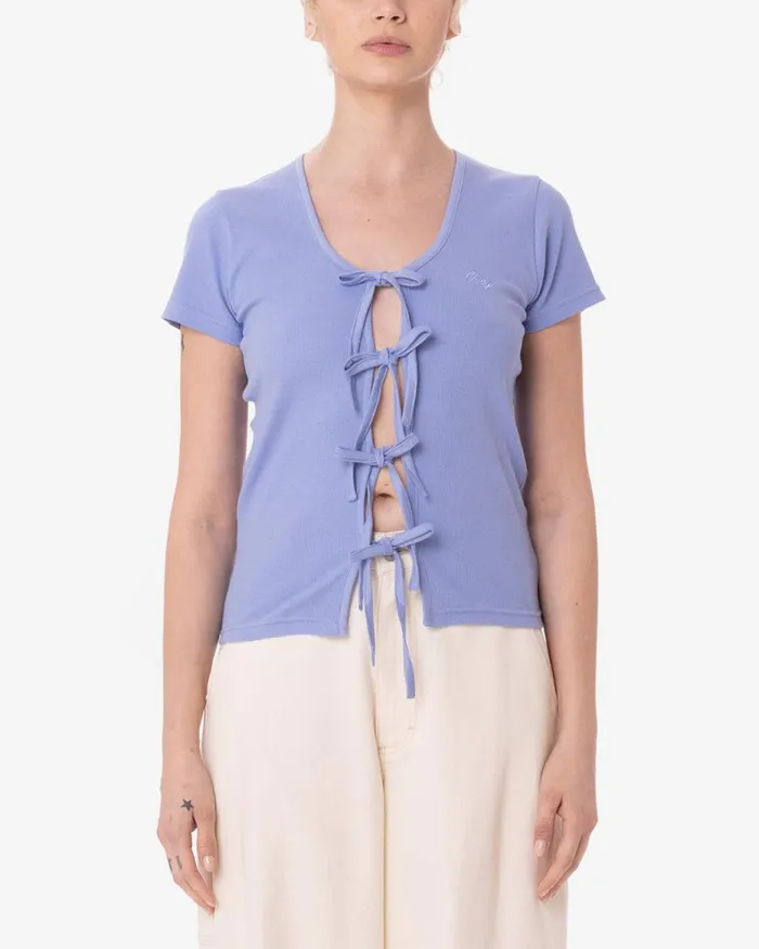 Women SOPHIE FRONT TIE Hydrangea OBEY Clothing TOPS