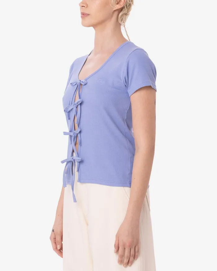 Women SOPHIE FRONT TIE Hydrangea OBEY Clothing TOPS