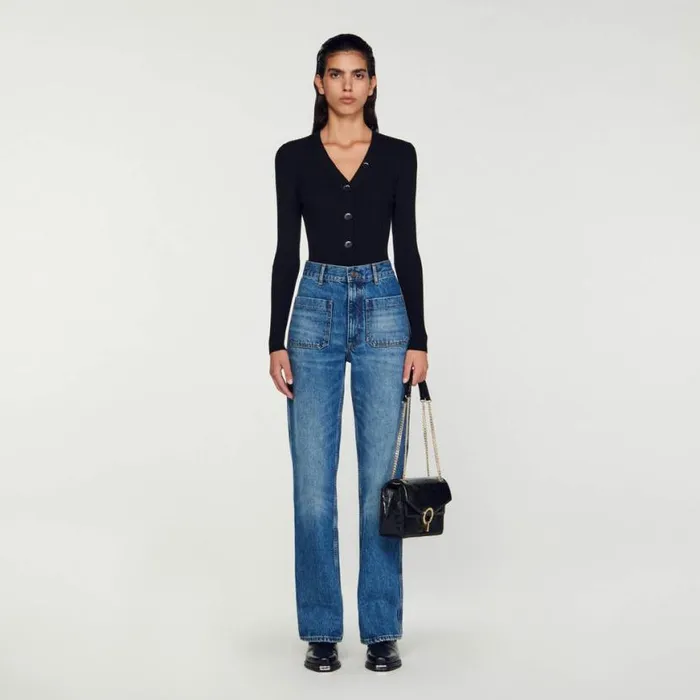 Women Sweaters and Cardigans SANDRO Knitted Cardigan Black