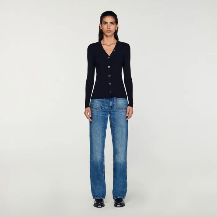 Women Sweaters and Cardigans SANDRO Knitted Cardigan Black