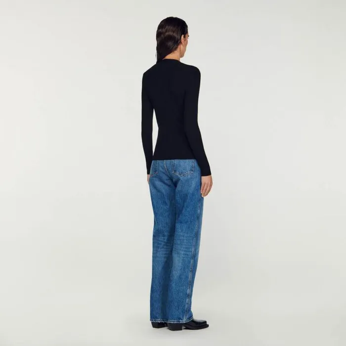 Women Sweaters and Cardigans SANDRO Knitted Cardigan Black