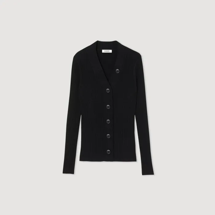 Women Sweaters and Cardigans SANDRO Knitted Cardigan Black