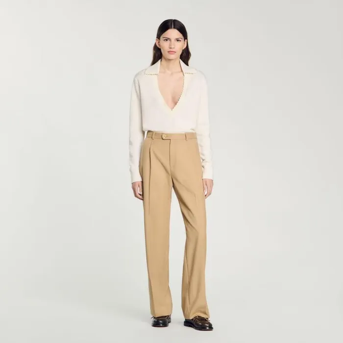 Women Sweaters and Cardigans SANDRO PoloNeck Sweater Ecru