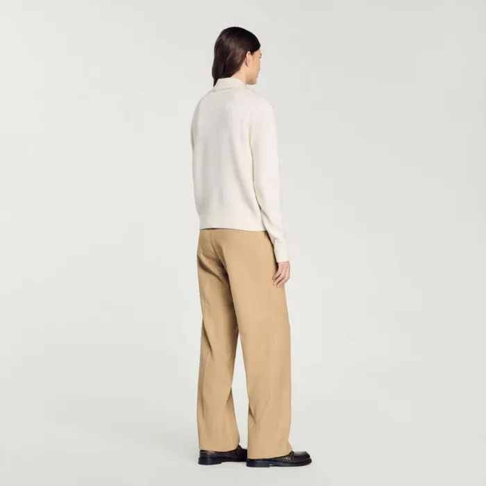 Women Sweaters and Cardigans SANDRO PoloNeck Sweater Ecru