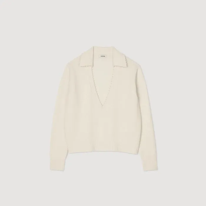 Women Sweaters and Cardigans SANDRO PoloNeck Sweater Ecru