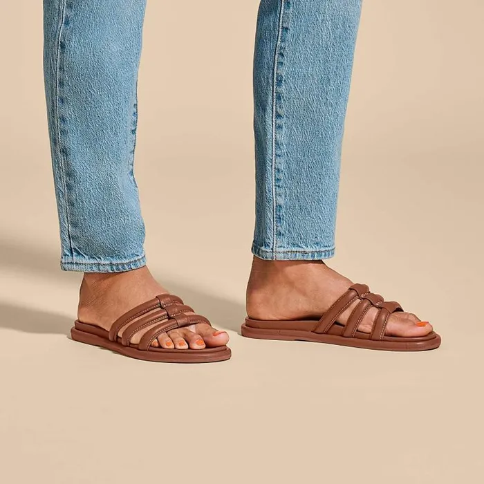 Women Tiare Slide Womens Leather Slide Sandals Fox Olukai Slides Women Tiare Slide Womens Leather Slide Sandals Fox Olukai Slides