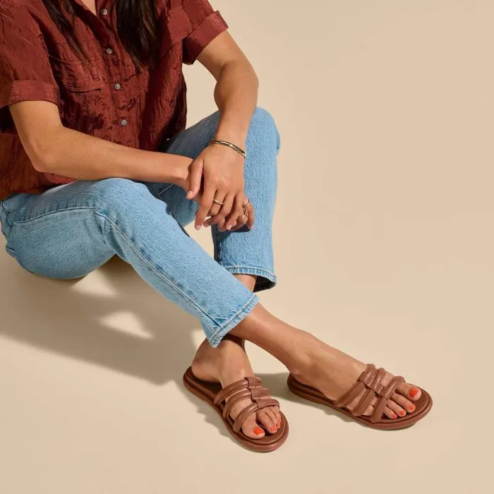 Women Tiare Slide Womens Leather Slide Sandals Fox Olukai Slides Women Tiare Slide Womens Leather Slide Sandals Fox Olukai Slides