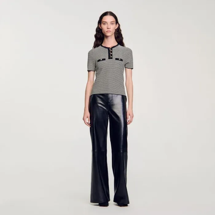 Women Tops and Shirts SANDRO Striped Sweater Black