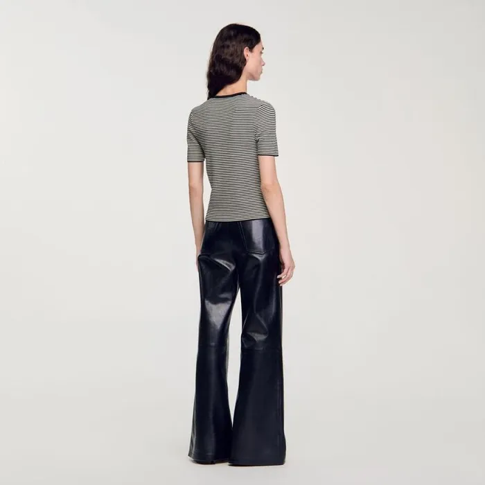 Women Tops and Shirts SANDRO Striped Sweater Black
