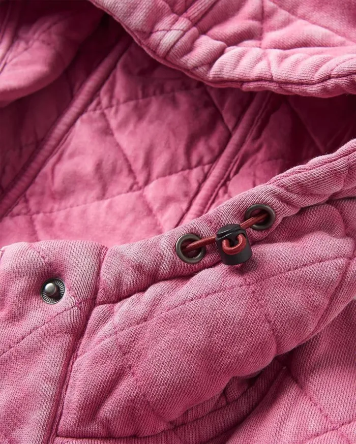 Women Tops Passenger Clementine Recycled Quilted Popper Up Hoodie Mauve Haze Mauve Haze