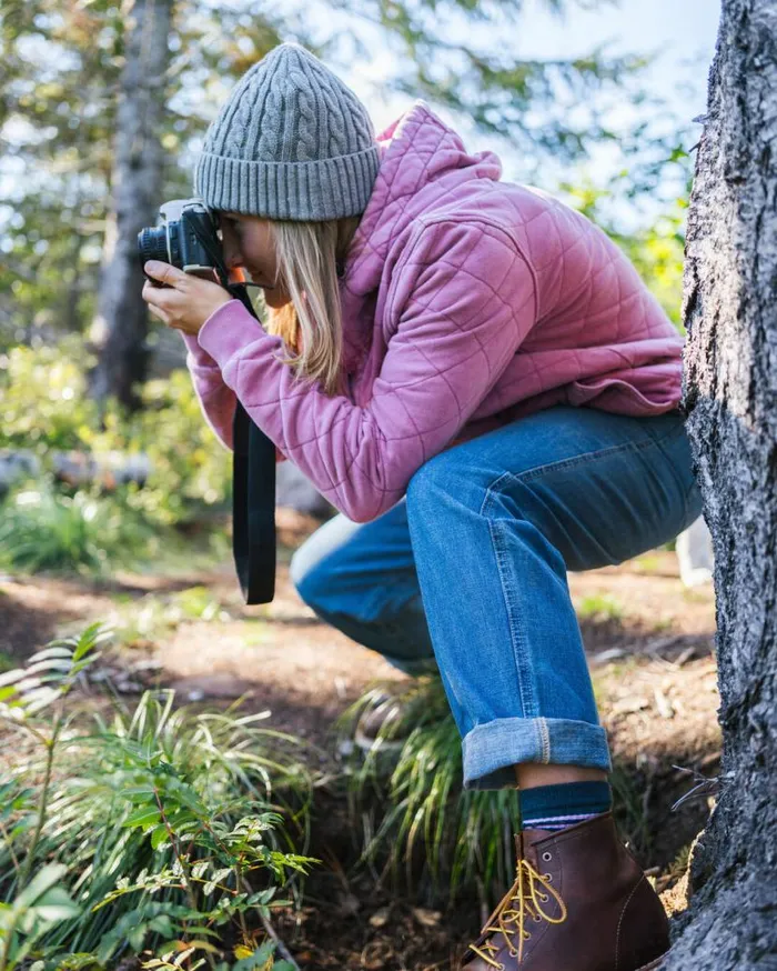Women Tops Passenger Clementine Recycled Quilted Popper Up Hoodie Mauve Haze Mauve Haze