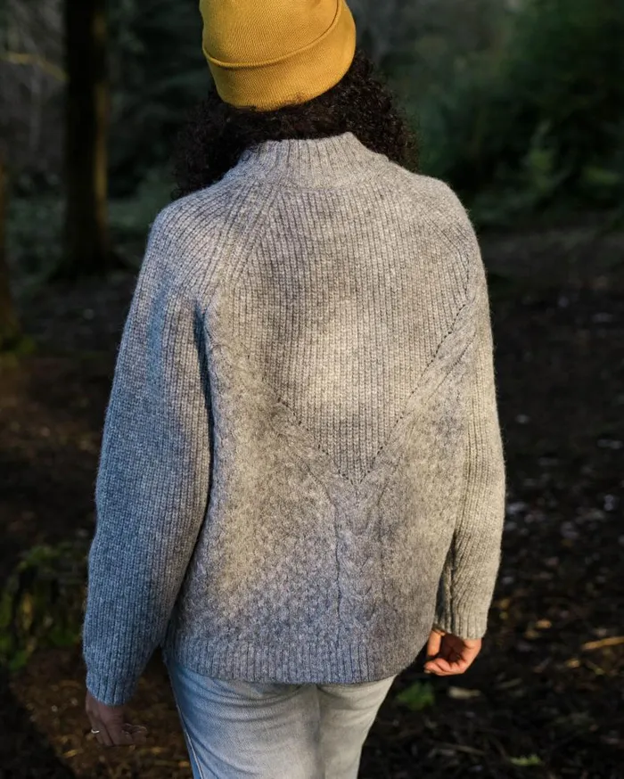 Women Tops Passenger Cozy Cable Recycled Knitted Jumper Grey Marl Grey Marl