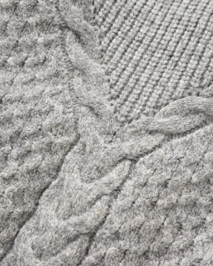 Women Tops Passenger Cozy Cable Recycled Knitted Jumper Grey Marl Grey Marl
