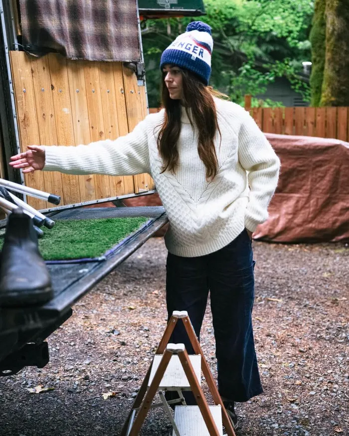 Women Tops Passenger Cozy Cable Recycled Knitted Jumper Off White Off White