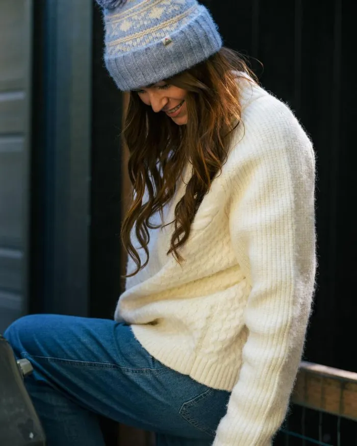 Women Tops Passenger Cozy Cable Recycled Knitted Jumper Off White Off White