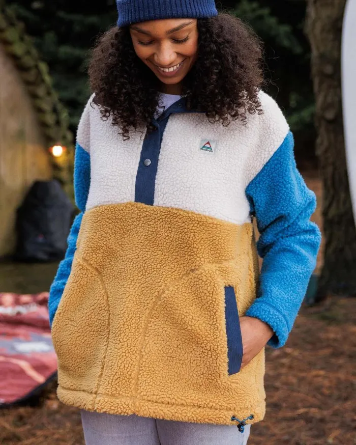 Women Tops Passenger Create Recycled DeepPile Sherpa Fleece Mustard Gold Mustard Gold
