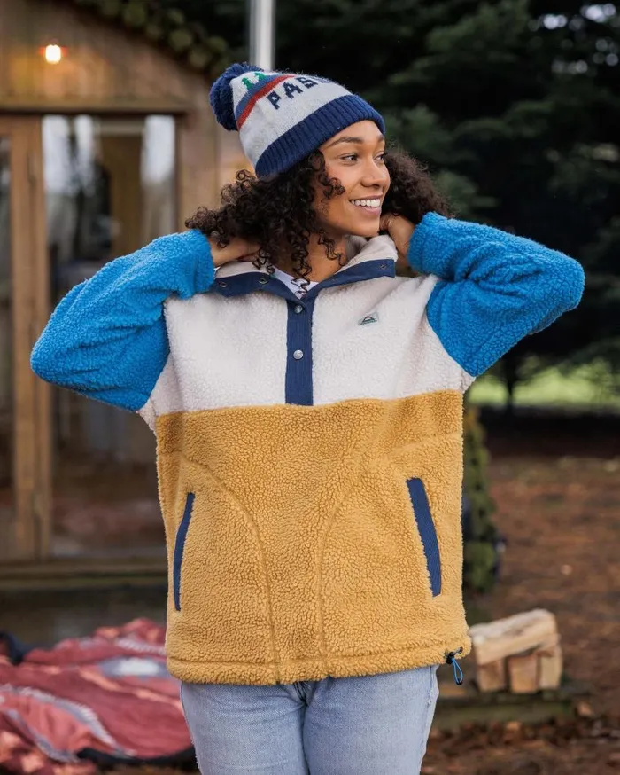 Women Tops Passenger Create Recycled DeepPile Sherpa Fleece Mustard Gold Mustard Gold