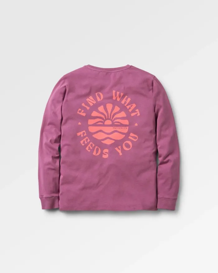 Women Tops Passenger Discovery Recycled Cotton LS TShirt Berry Berry