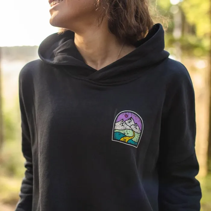 Women Tops Passenger Friday Collective Recycled Cotton Hoodie Black Black