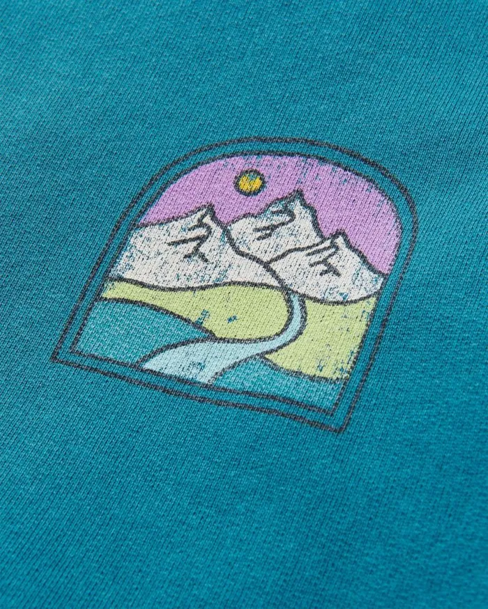 Women Tops Passenger Friday Collective Recycled Cotton Oversized Sweatshirt Blue Coral Blue Coral