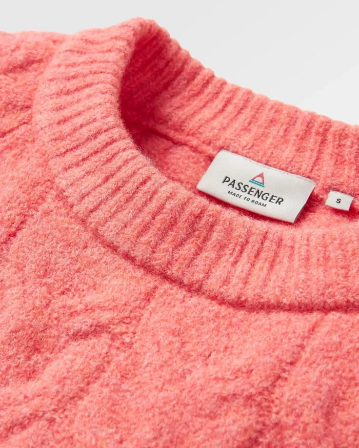 Women Tops Passenger Harvest Recycled Knitted Jumper Shell Pink Shell Pink