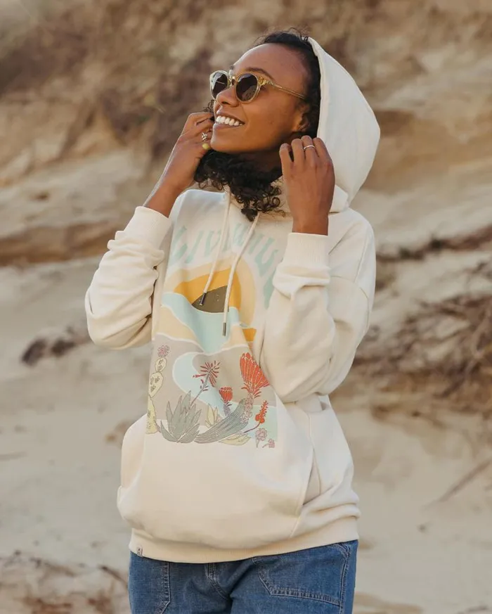 Women Tops Passenger Live Wild Recycled Cotton Oversized Hoodie Birch Birch