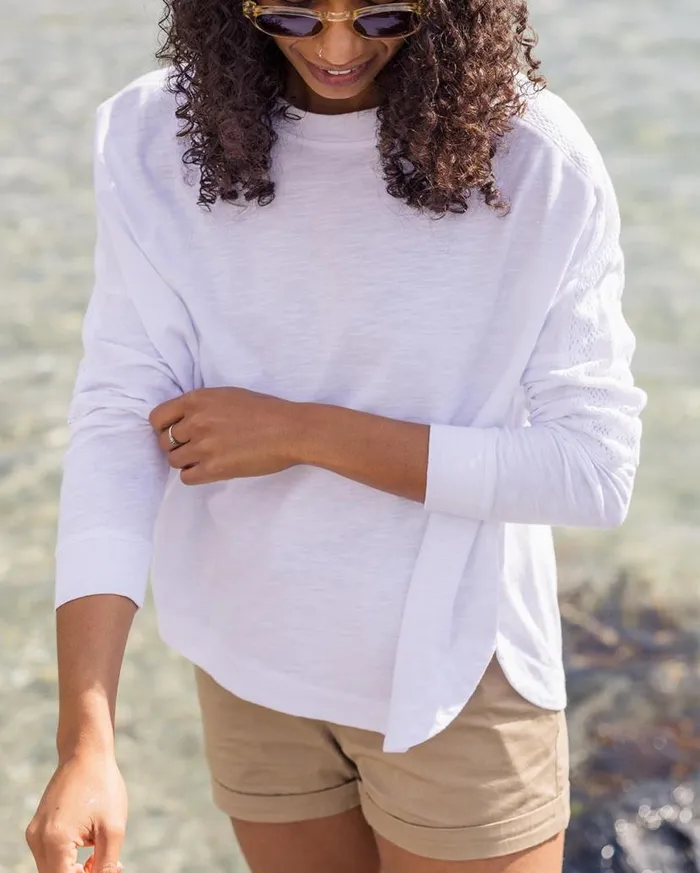 Women Tops Passenger Luna Oversized Recycled Cotton LS TShirt White White