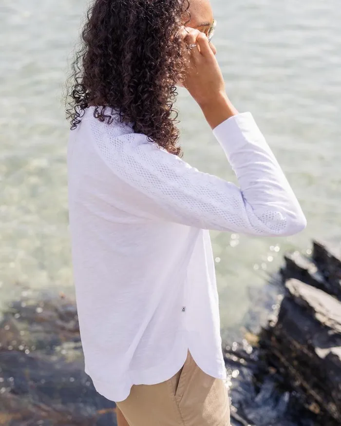 Women Tops Passenger Luna Oversized Recycled Cotton LS TShirt White White