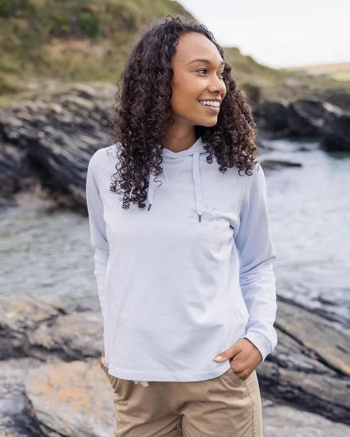 Women Tops Passenger Mindful Recycled Cotton Hoodie Pale Blue Pale Blue