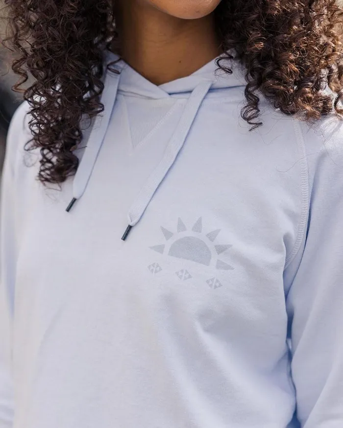 Women Tops Passenger Mindful Recycled Cotton Hoodie Pale Blue Pale Blue