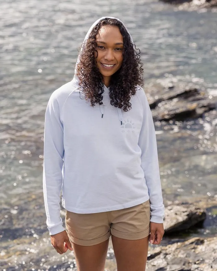 Women Tops Passenger Mindful Recycled Cotton Hoodie Pale Blue Pale Blue