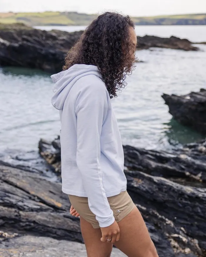 Women Tops Passenger Mindful Recycled Cotton Hoodie Pale Blue Pale Blue