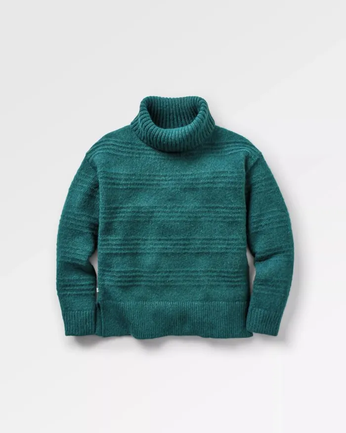 Women Tops Passenger Snug Recycled Polo Neck Knitted Jumper Mediterranean Mediterranean Women Tops Passenger Snug Recycled Polo Neck Knitted Jumper Mediterranean Mediterranean