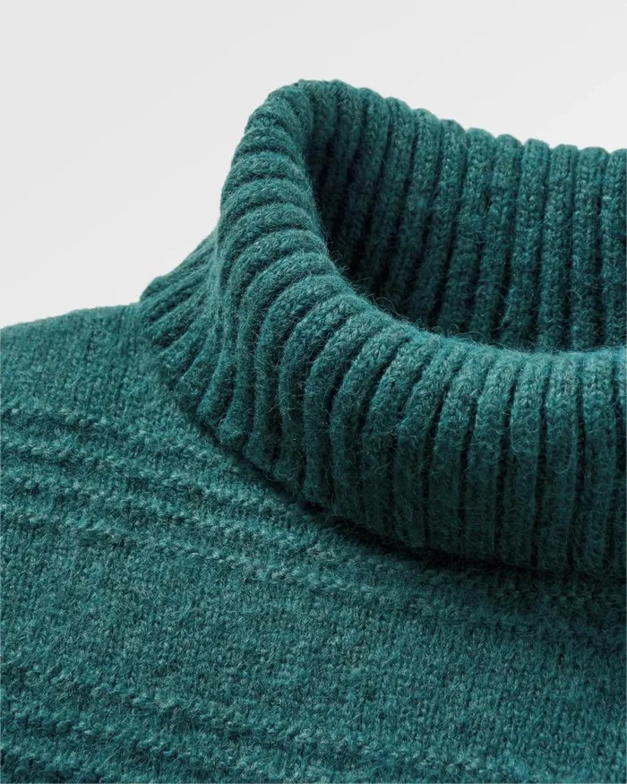 Women Tops Passenger Snug Recycled Polo Neck Knitted Jumper Mediterranean Mediterranean