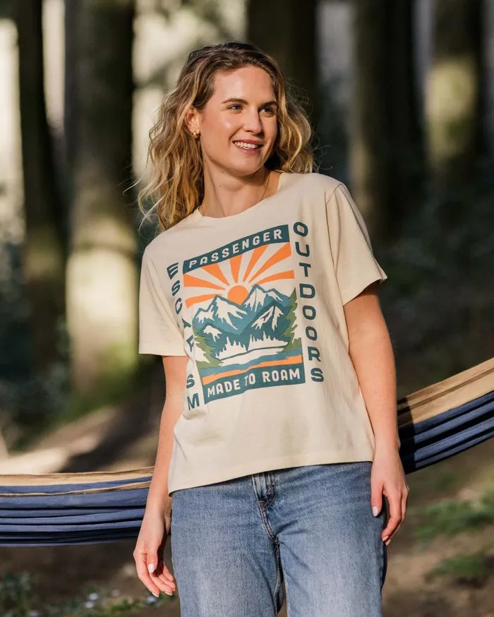 Women Tops Passenger Solitude Recycled Cotton TShirt Birch Birch