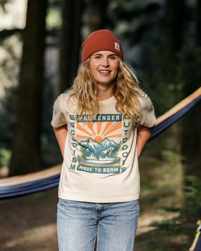 Women Tops Passenger Solitude Recycled Cotton TShirt Birch Birch
