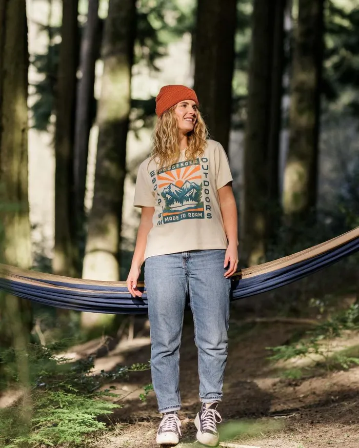Women Tops Passenger Solitude Recycled Cotton TShirt Birch Birch